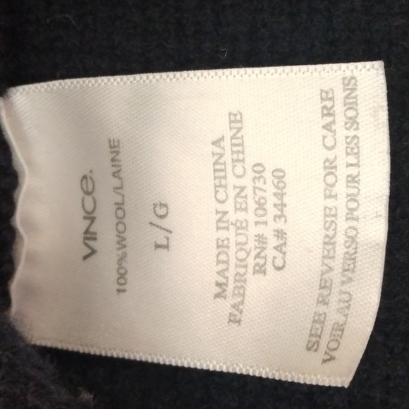 Vince Navy Blue Wool Duffel Coat/Cardigan/Sweater with Toggles (Large) - Picture 13 of 14